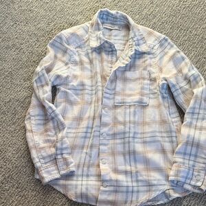 Girl Abercrombie kids Blue and White Plaid Shirt